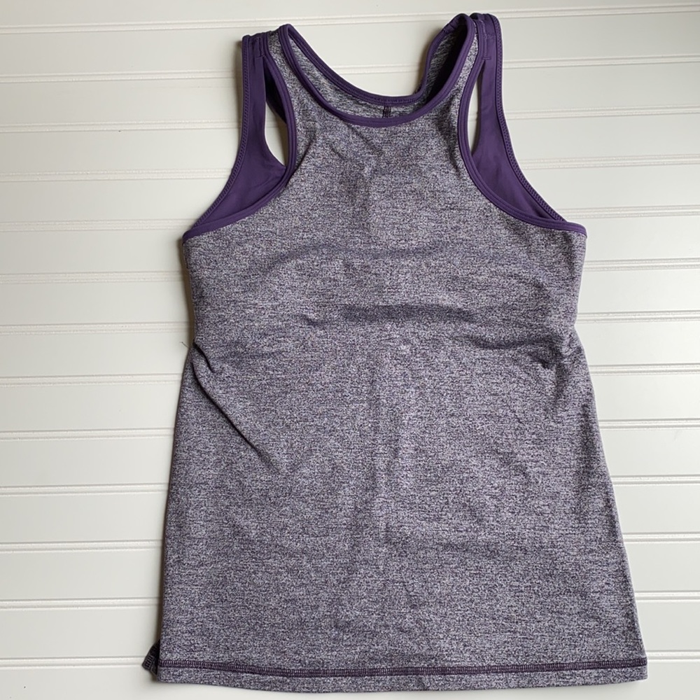 Lululemon purple racer back tank w/built in bra 8